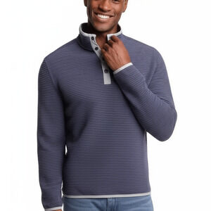 Southern Tide Pullover Men XXL‎ Heather Navy Reversible Mock Neck Comfort